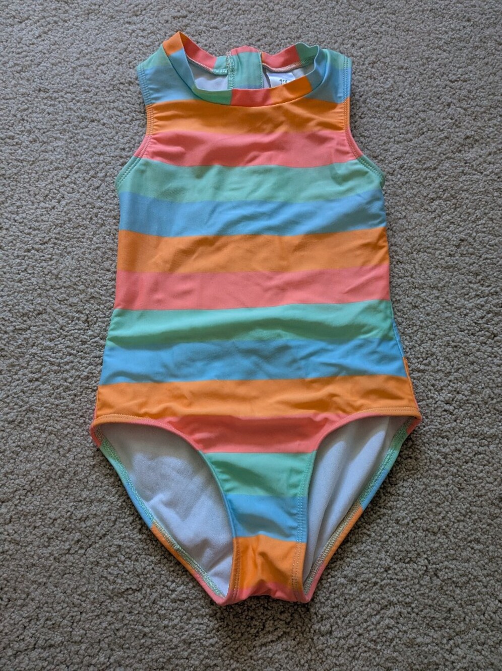 Girls' Rainbow Stripe One-Piece Swimsuit - Multicolor